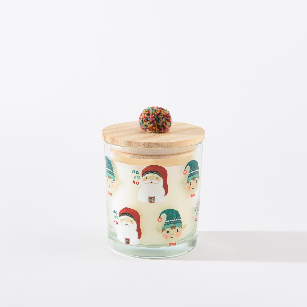 Traditional Folk Spiced Amber Pom Pom Candle – image 4
