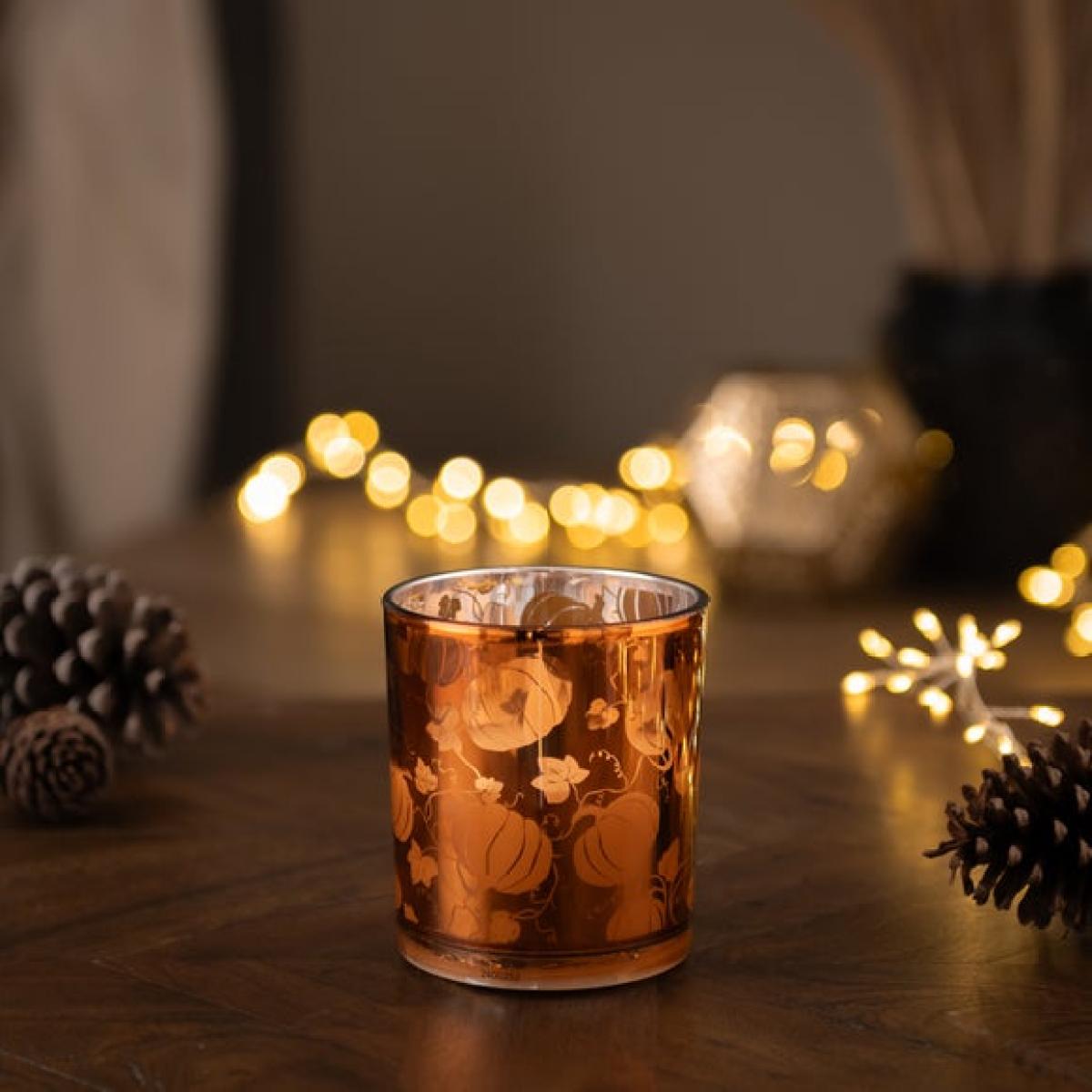 LED Pumpkin Pattern Candle – image 2