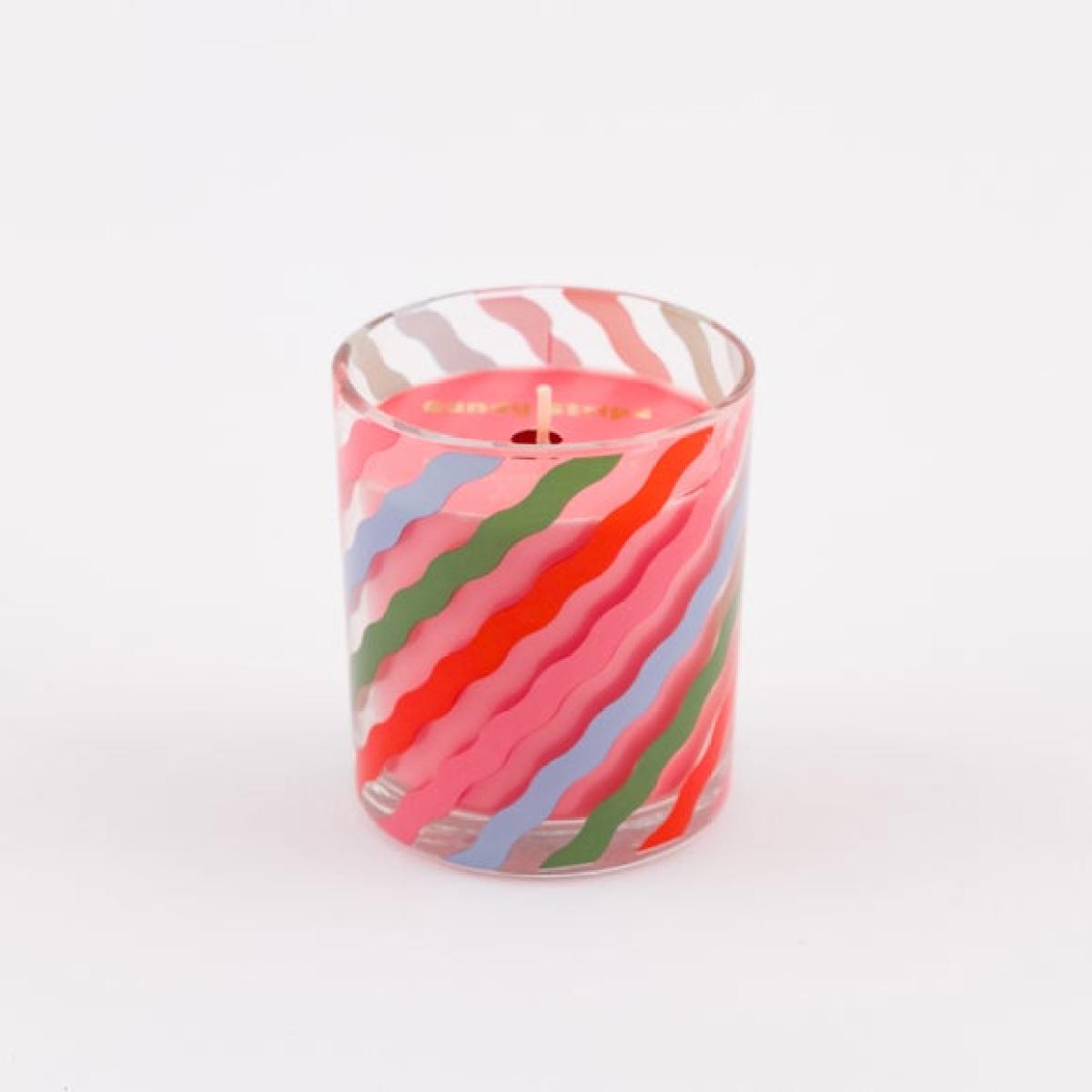 Candy Stripe Strawberry & Vanilla Candle – image 3