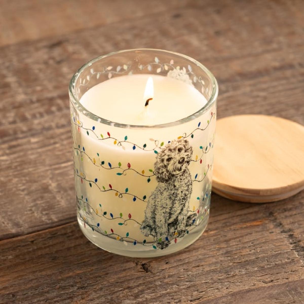 Christmas Cockapoo Linen Candle – image 3