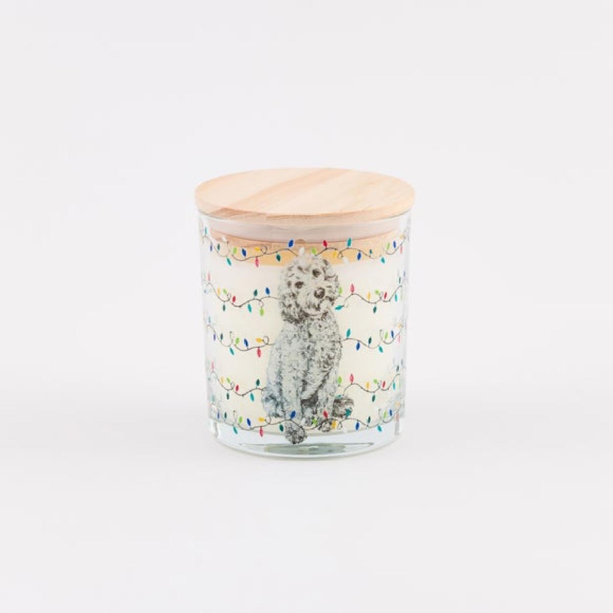 Christmas Cockapoo Linen Candle – image 4