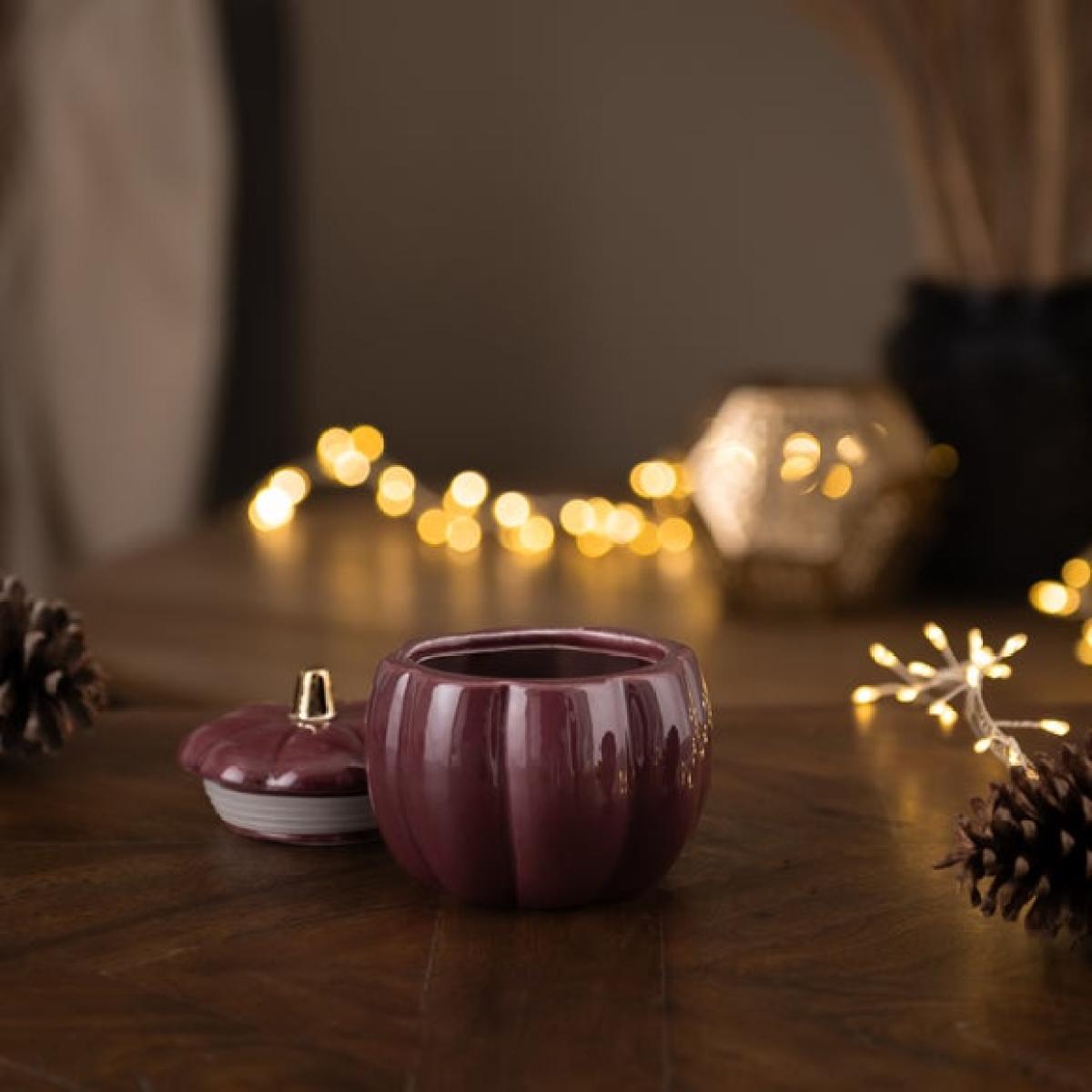 Mulberry & Rhubarb Ceramic Pumpkin Candle – image 2