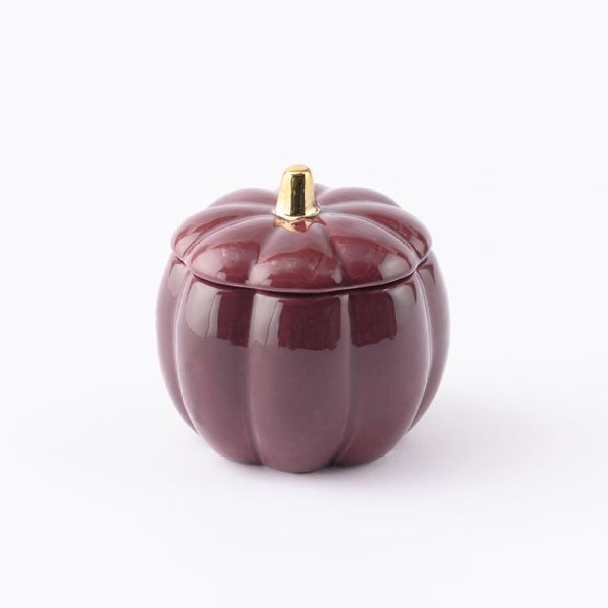 Mulberry & Rhubarb Ceramic Pumpkin Candle – image 3