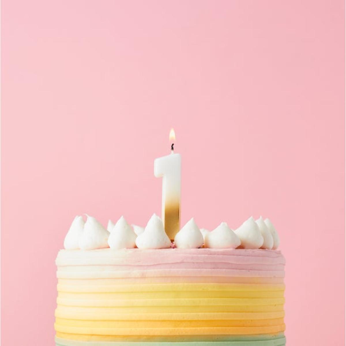 Gold Ombre Number '1' Candle – image 2