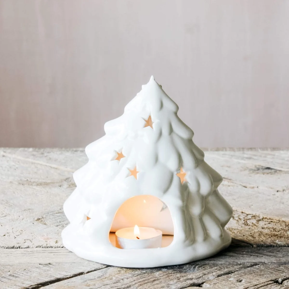 White Nativity Tea Light Holder – image 4