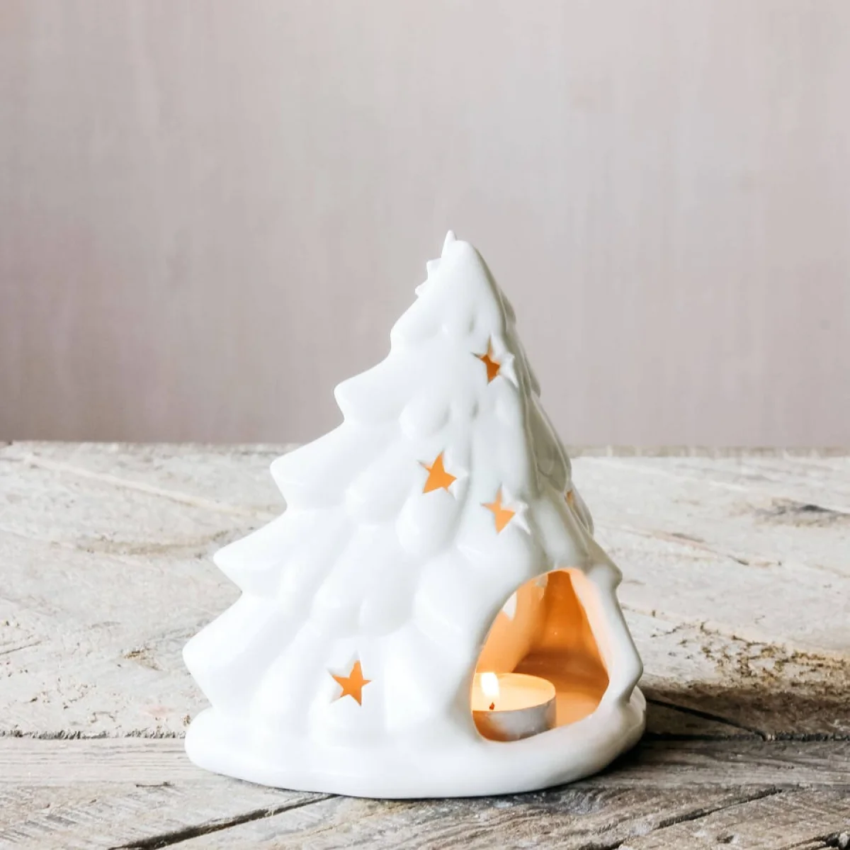 White Nativity Tea Light Holder – image 5