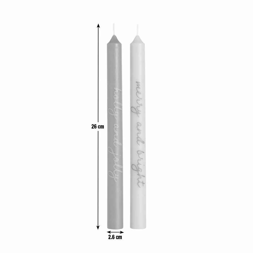 Habitat Medium Pack of 2 Taper Dinner Candles with Text - Unscented – image 6