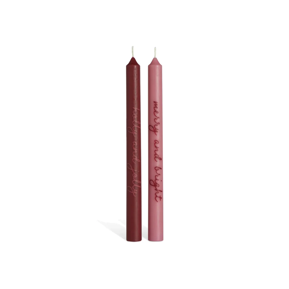 Habitat Medium Pack of 2 Taper Dinner Candles with Text - Unscented – image 1