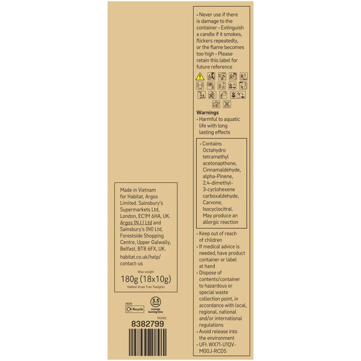 Habitat Christmas Small Pack of 18 Tealights - Pine Needle – image 4
