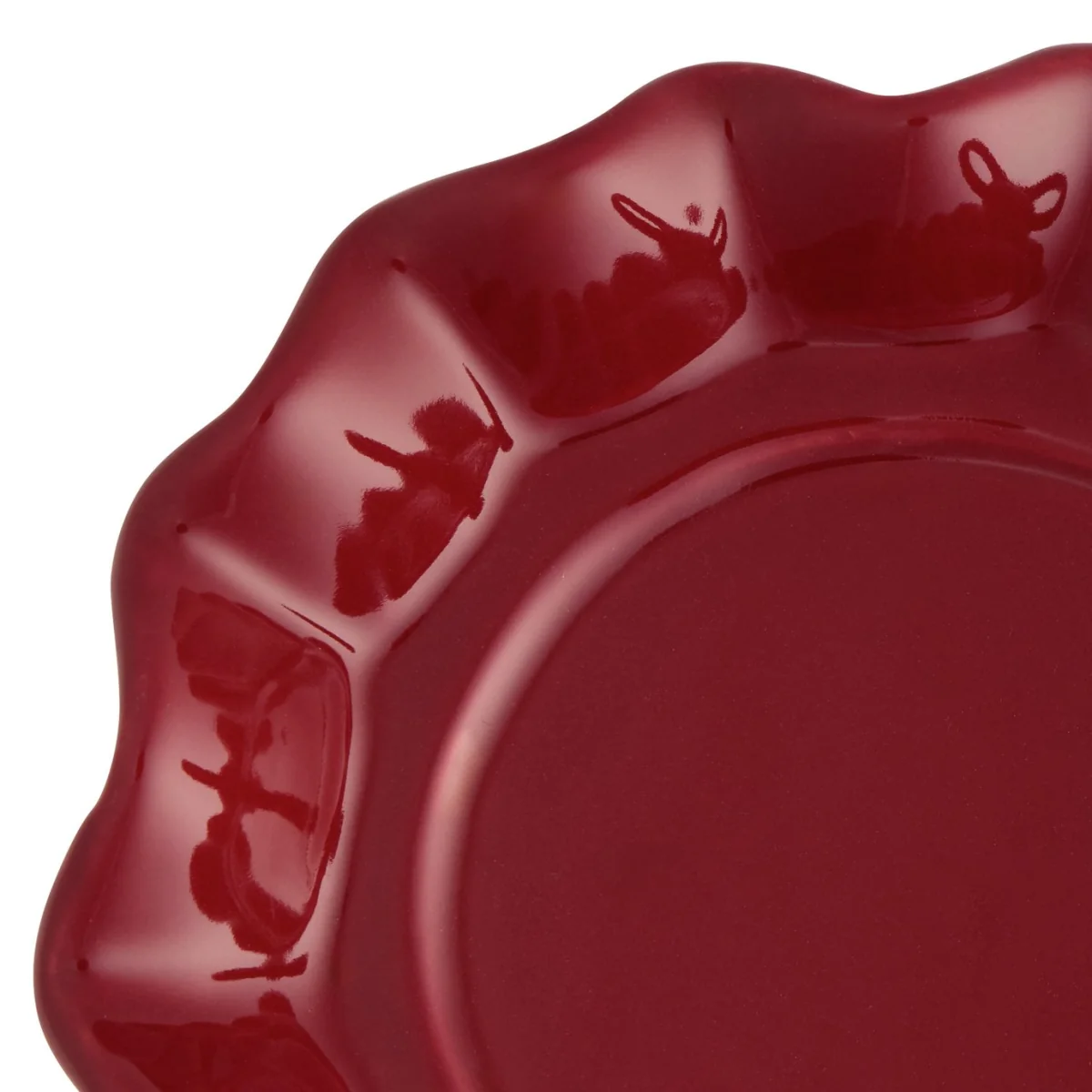 Habitat Wavy Red Candle Plate With Handle – image 3