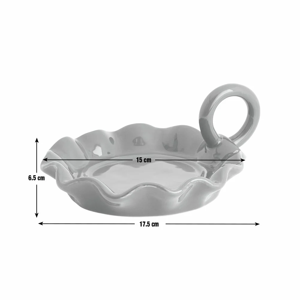 Habitat Wavy Red Candle Plate With Handle – image 4