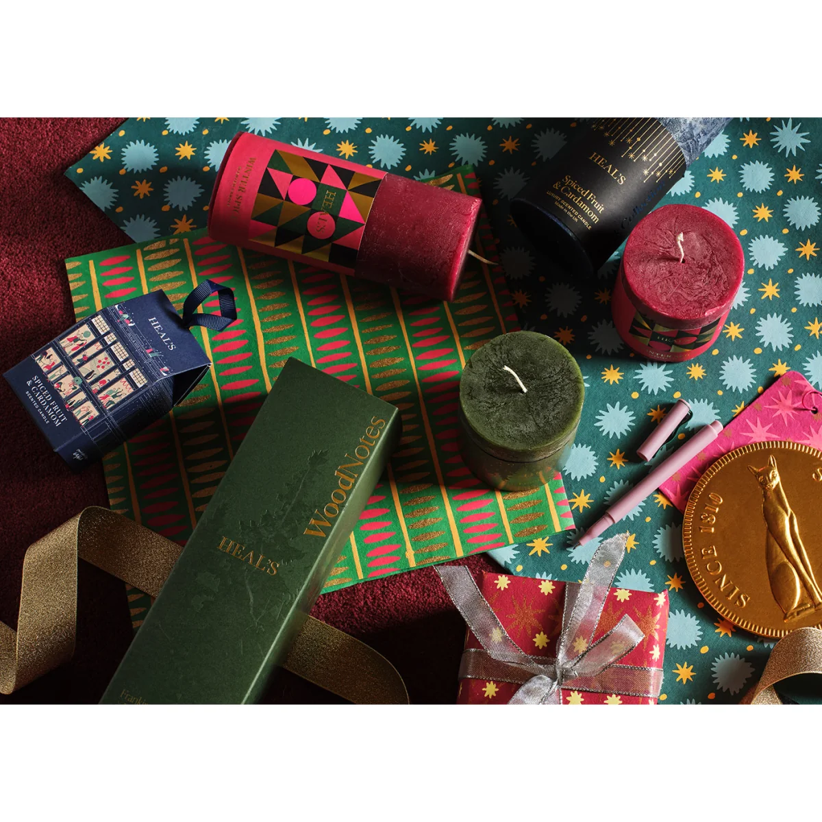 Heal's Spiced Fruit & Cardamom Coloured Pillar Candle – image 3