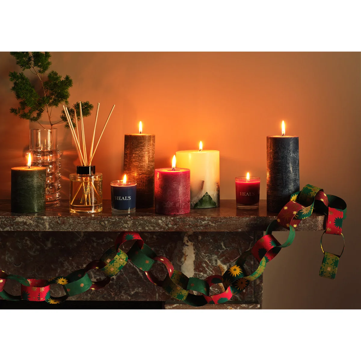 Heal's Frankincense & Pine Coloured Pillar Candle – image 3