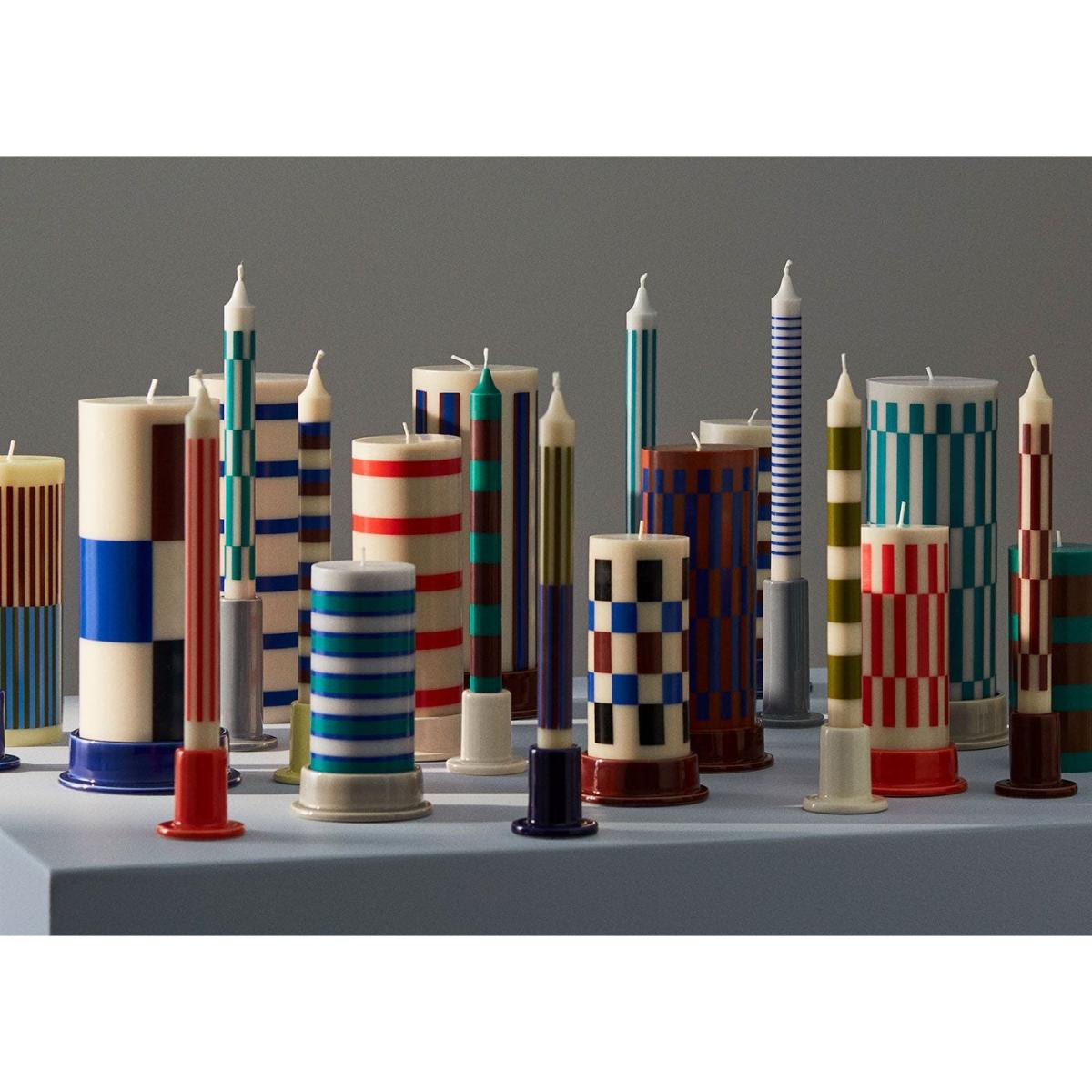 HAY Patterned Dining Candles Set of 4 Army Green & Blue – image 2