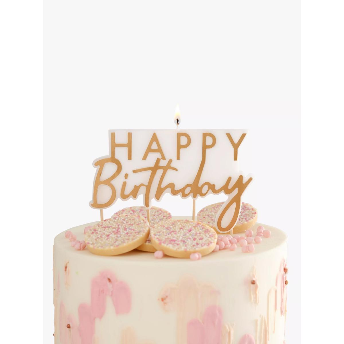 Ginger Ray Foiled Happy Birthday Candle – image 2