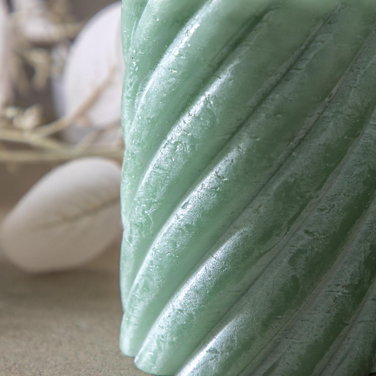 Pack of 2 10cm Vanilla Pillar Candle Twist Sage – image 2