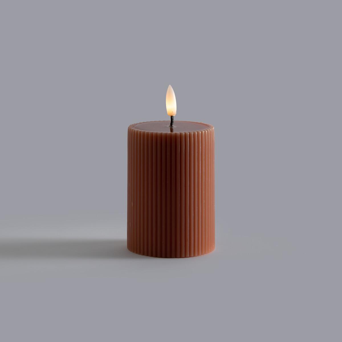 Caspar 13cm High Ribbed Wax LED Candle – image 2