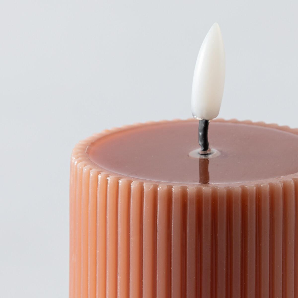 Caspar 13cm High Ribbed Wax LED Candle – image 3