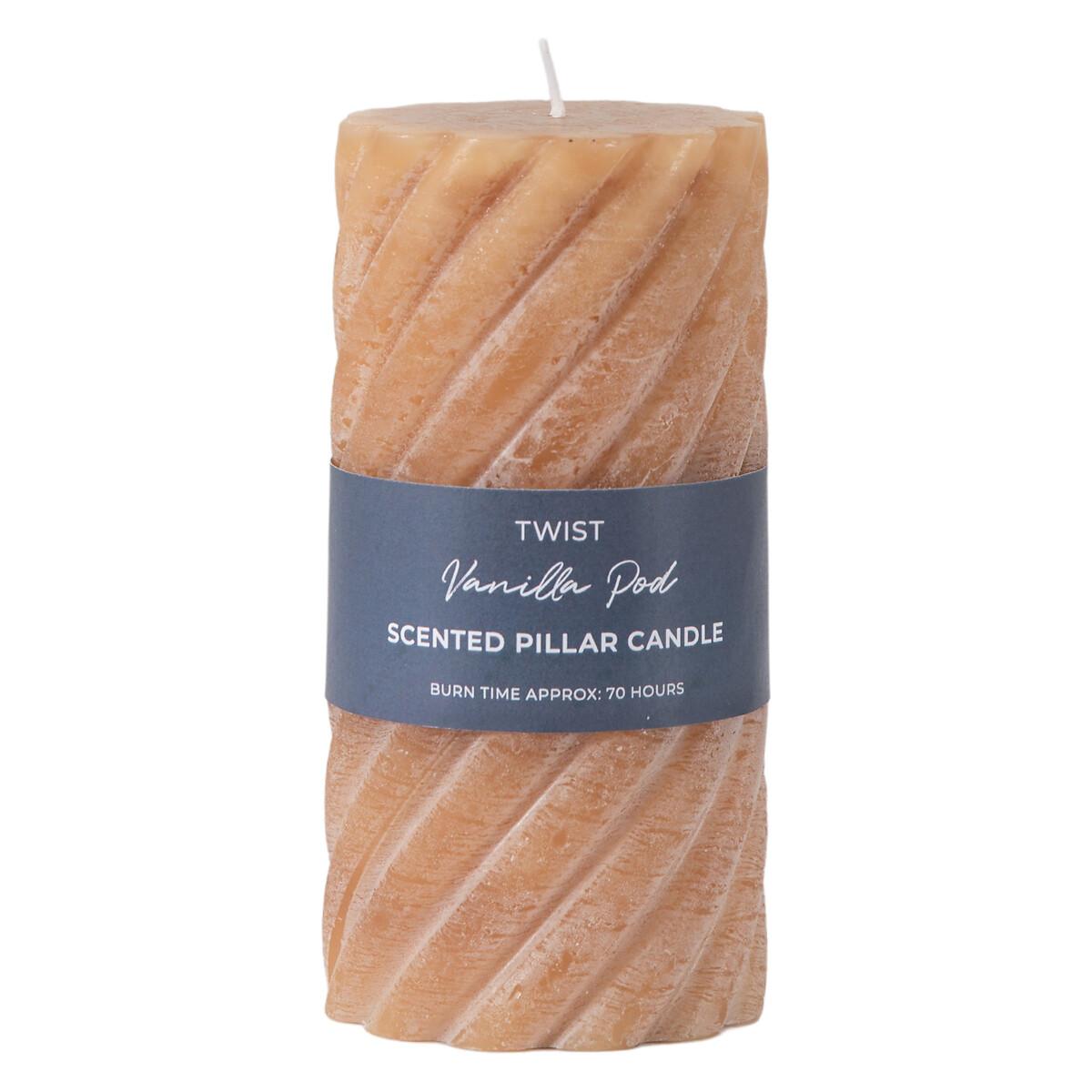 Pack of 2 15cm Vanilla Pillar Candle Twist Amber – image 2