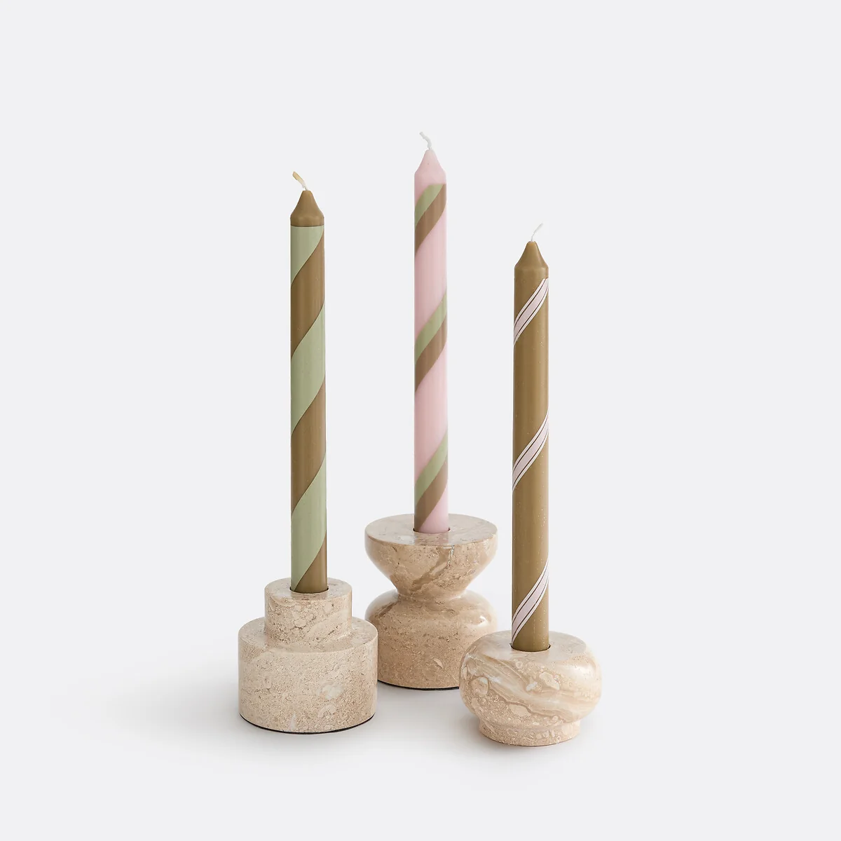 Set of 3 Georgio Striped Candles – image 3