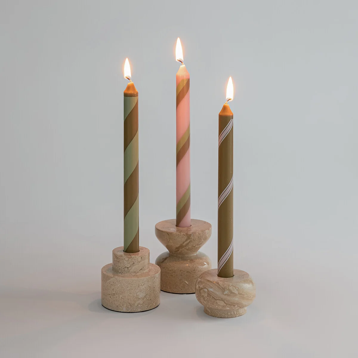 Set of 3 Georgio Striped Candles – image 5