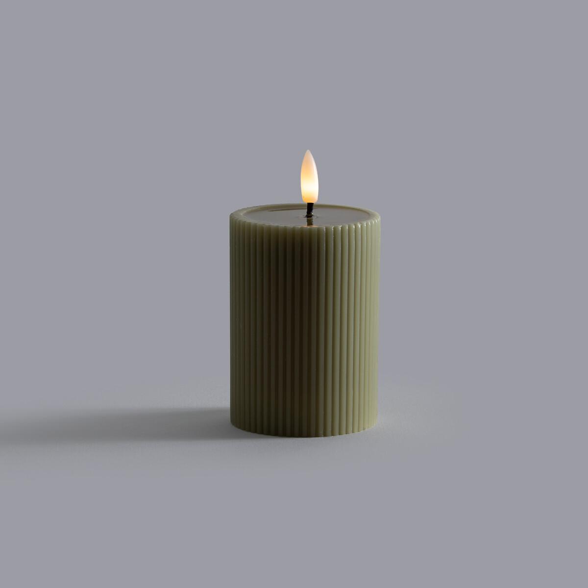 Casper 13cm High Ribbed Wax LED Candle – image 2