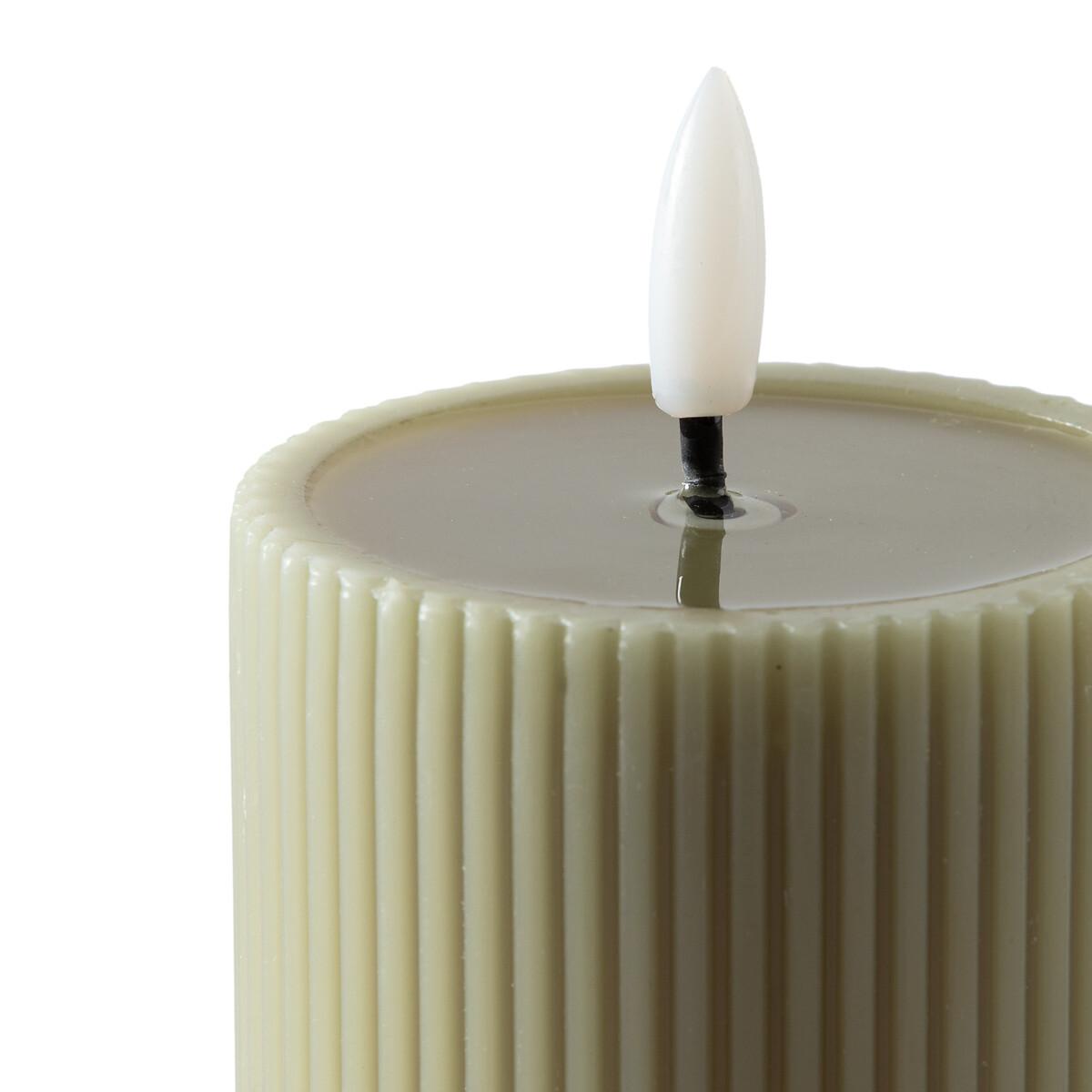 Casper 13cm High Ribbed Wax LED Candle – image 3