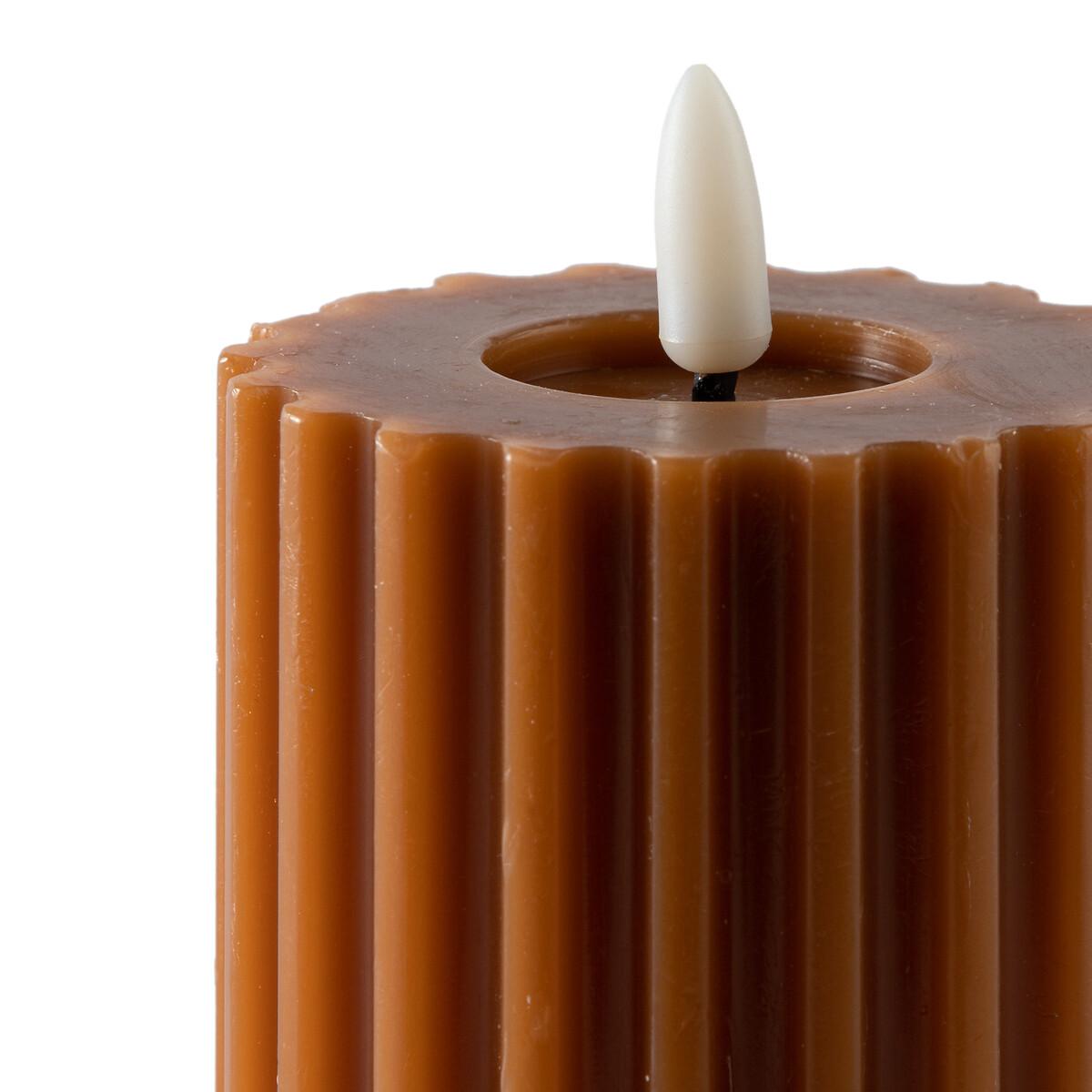 Caspar H14.8cm Ribbed Wax LED Candles – image 3