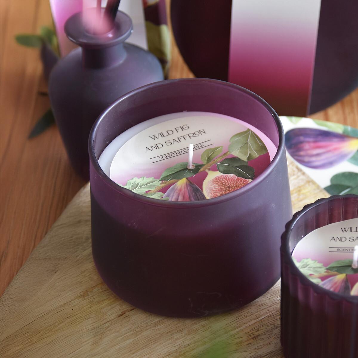 Frosted Plum Glass Tapered Candle – image 3