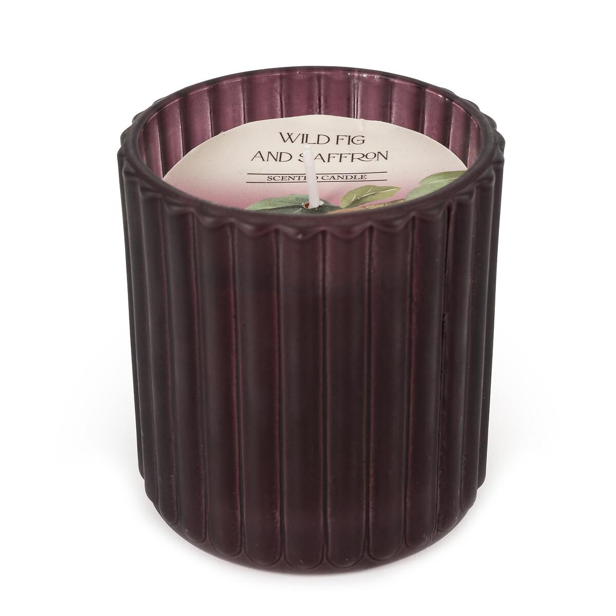 Frosted Plum Ridged Glass Candle – image 2