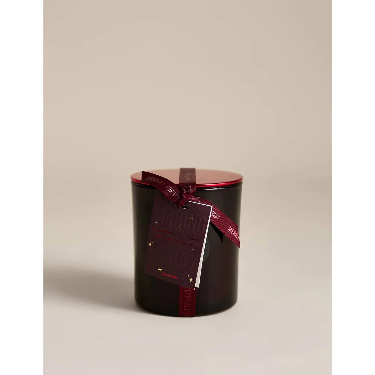 M&S Mandarin Clove & Cinnamon 2 Wick Candle Red Mix – image 4