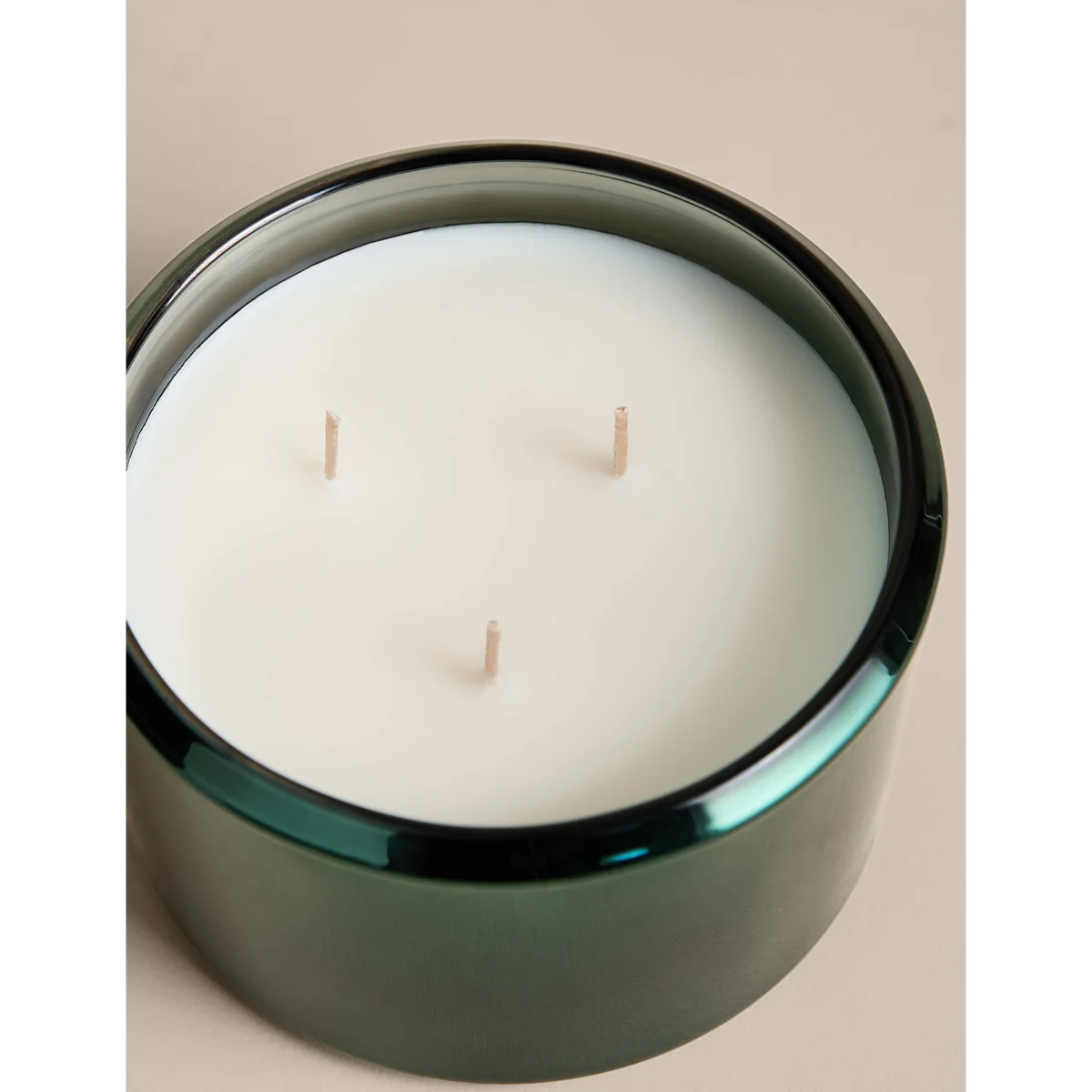 M&S Yuletide Pine & Spice Large 3 Wick Candle Green Mix – image 2