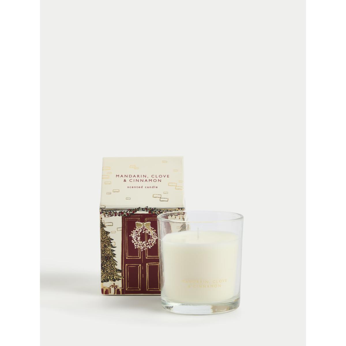 M&S Mandarin Clove & Cinnamon Boxed Candle - Red Mix, Red Mix – image 2