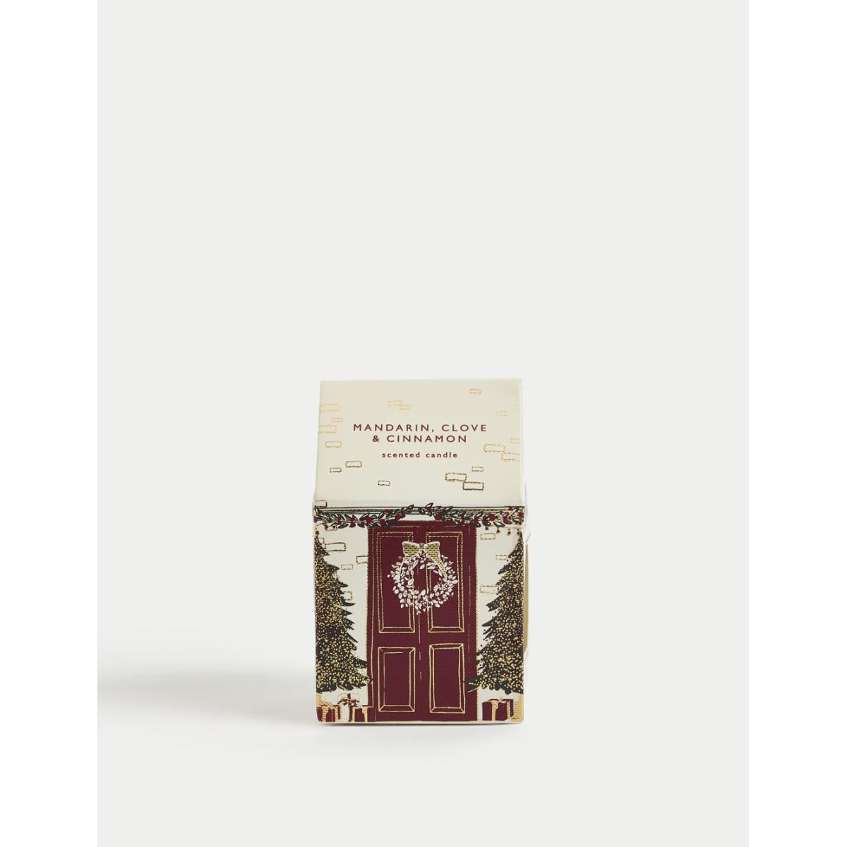 M&S Mandarin Clove & Cinnamon Boxed Candle - Red Mix, Red Mix – image 3