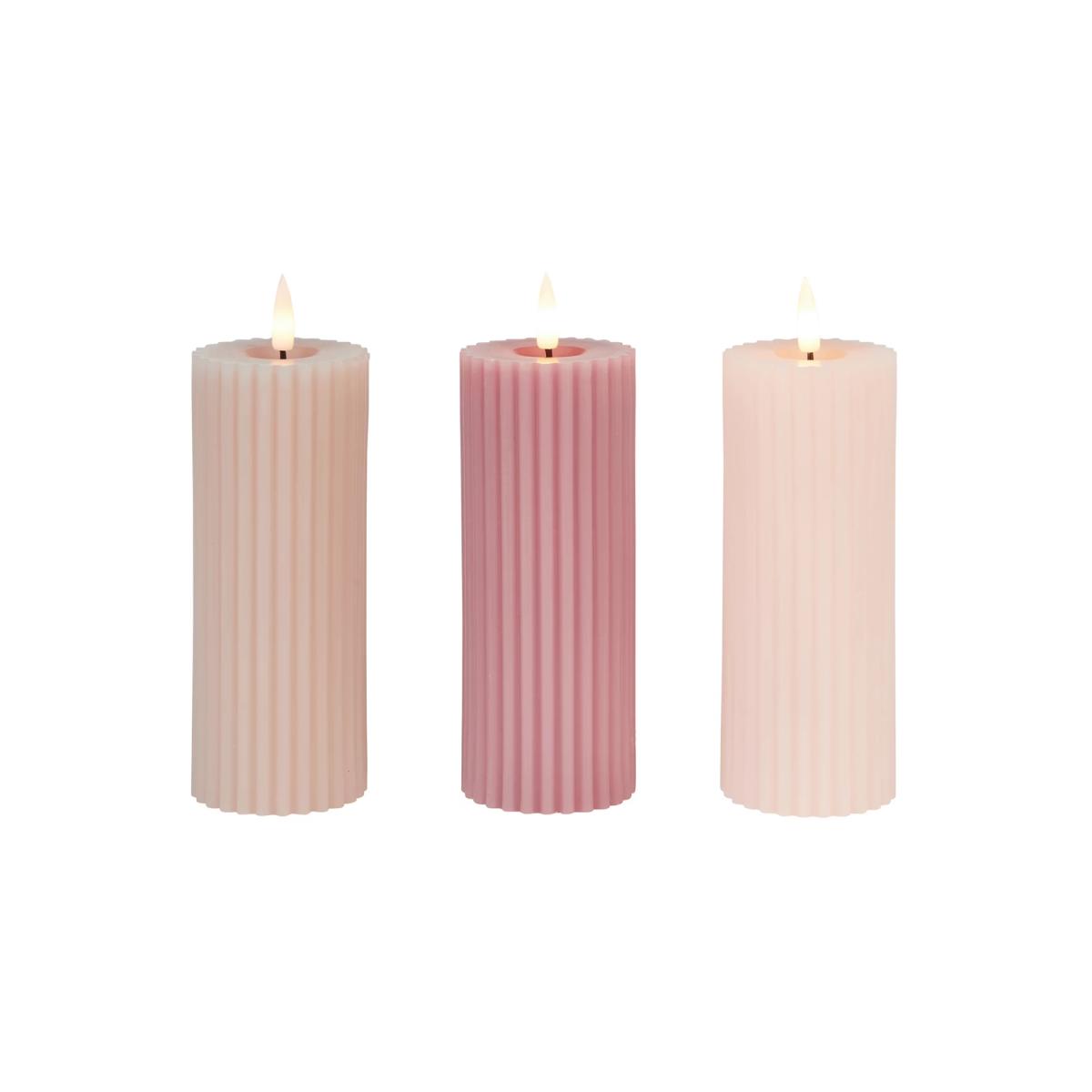 Lights 4 Fun Set of 3 Wax Light Up Candles - Blush Pink, Blush Pink – image 3