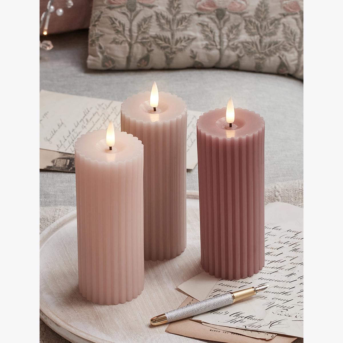 Lights 4 Fun Set of 3 Wax Light Up Candles - Blush Pink, Blush Pink – image 1