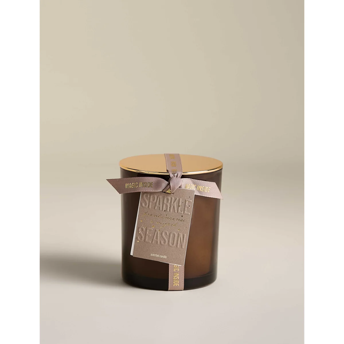M&S Frankincense & Myrrh Scented Candle Light Buff – image 4