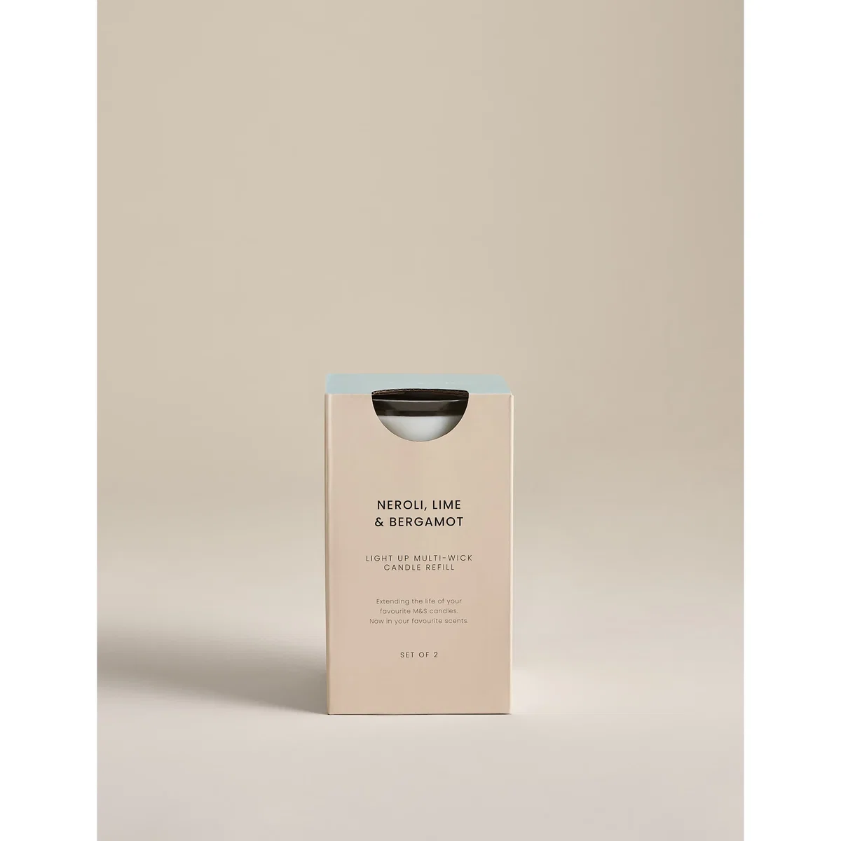 M&S 2 Pack Neroli Lime & Basil Candle Refill 120g White Mix – image 3