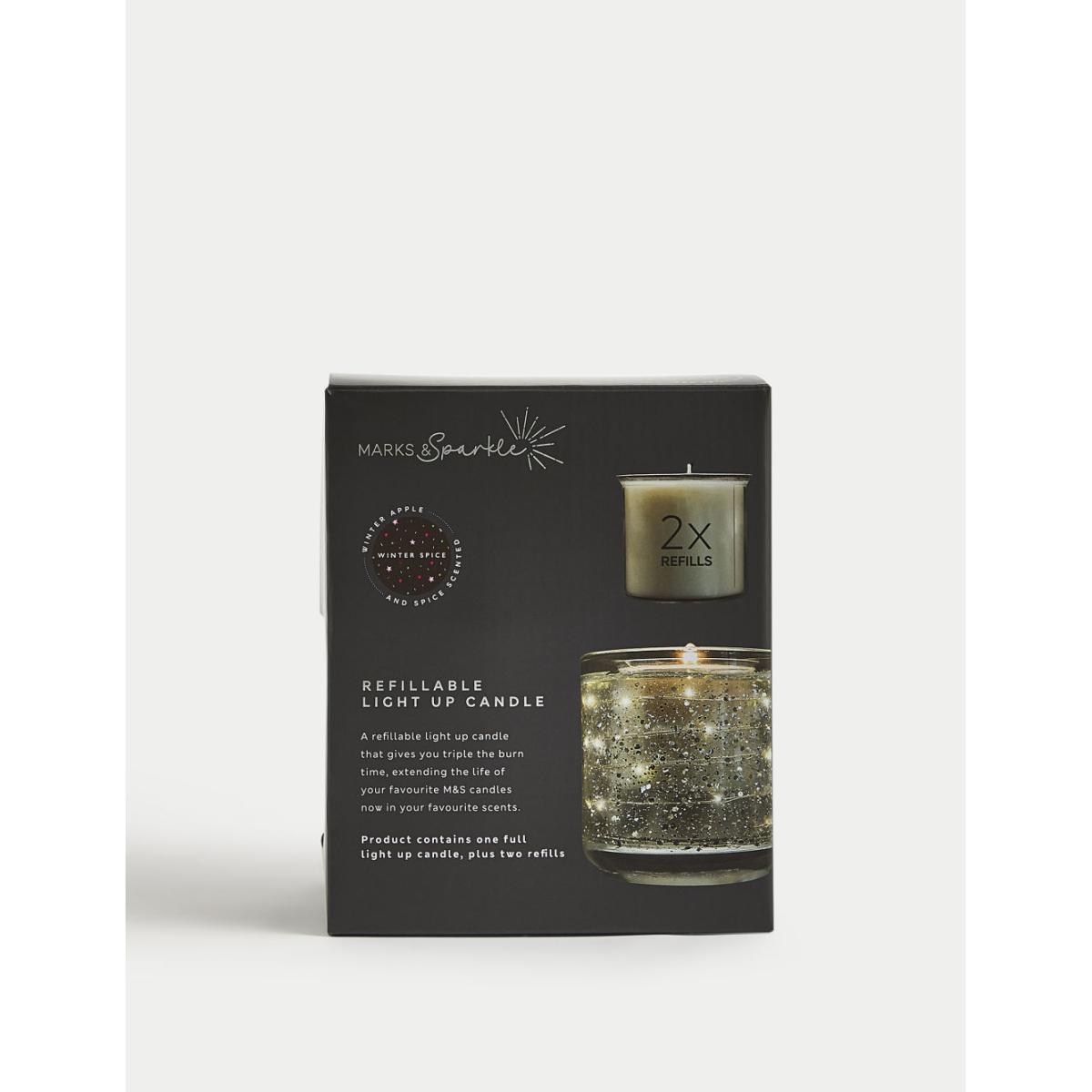 Marks & Sparkle Winter Spice Light Up Candle & Refill Set - White Mix, White Mix – image 6