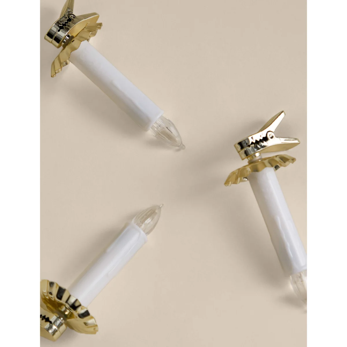 M&S 6 Pack Light Up Clip-On Candle Decorations Gold Mix – image 3