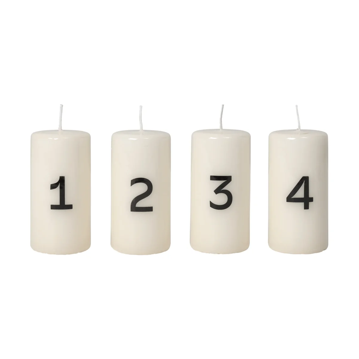 Broste Copenhagen Broste advent candle White-Black 4 pieces – image 2