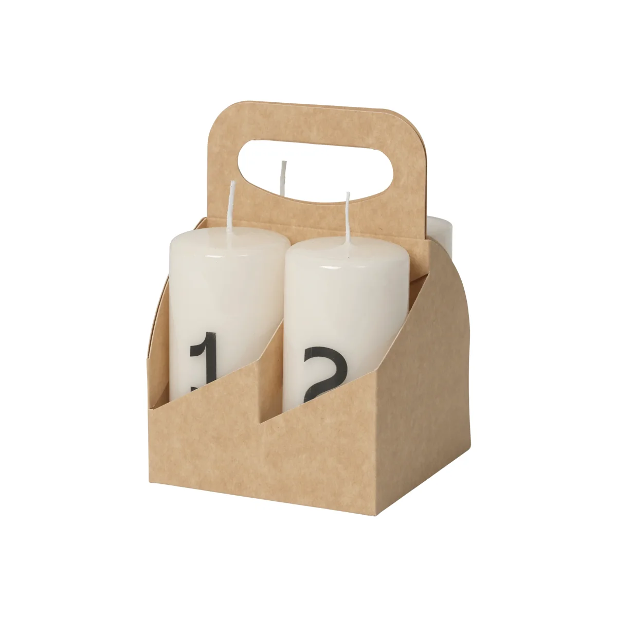 Broste Copenhagen Broste advent candle White-Black 4 pieces – image 1