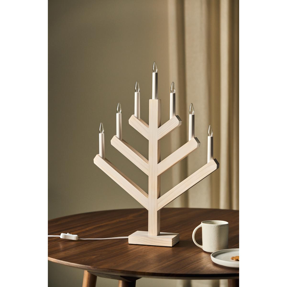 Scandi Living Pine advent candle 62 cm white washed – image 2