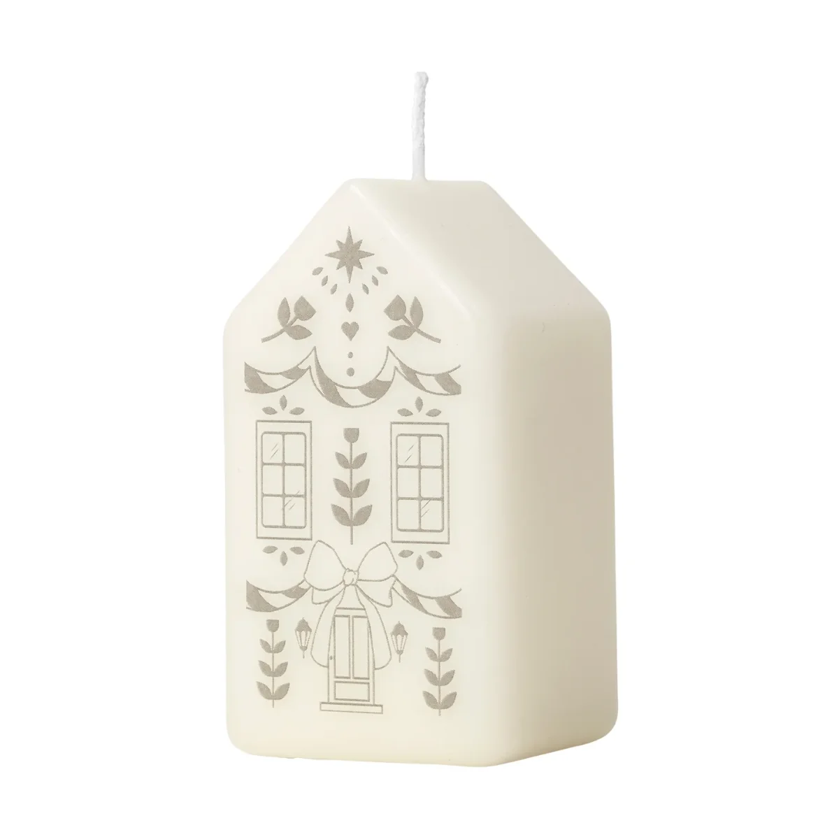 Broste Copenhagen Casa pillar candle White-Silver – image 2