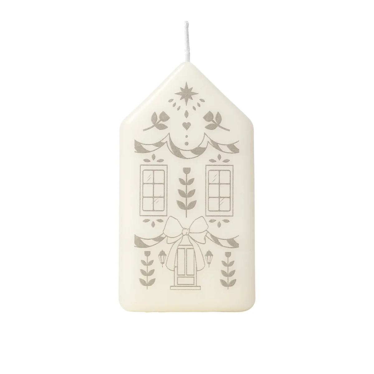 Broste Copenhagen Casa pillar candle White-Silver – image 1