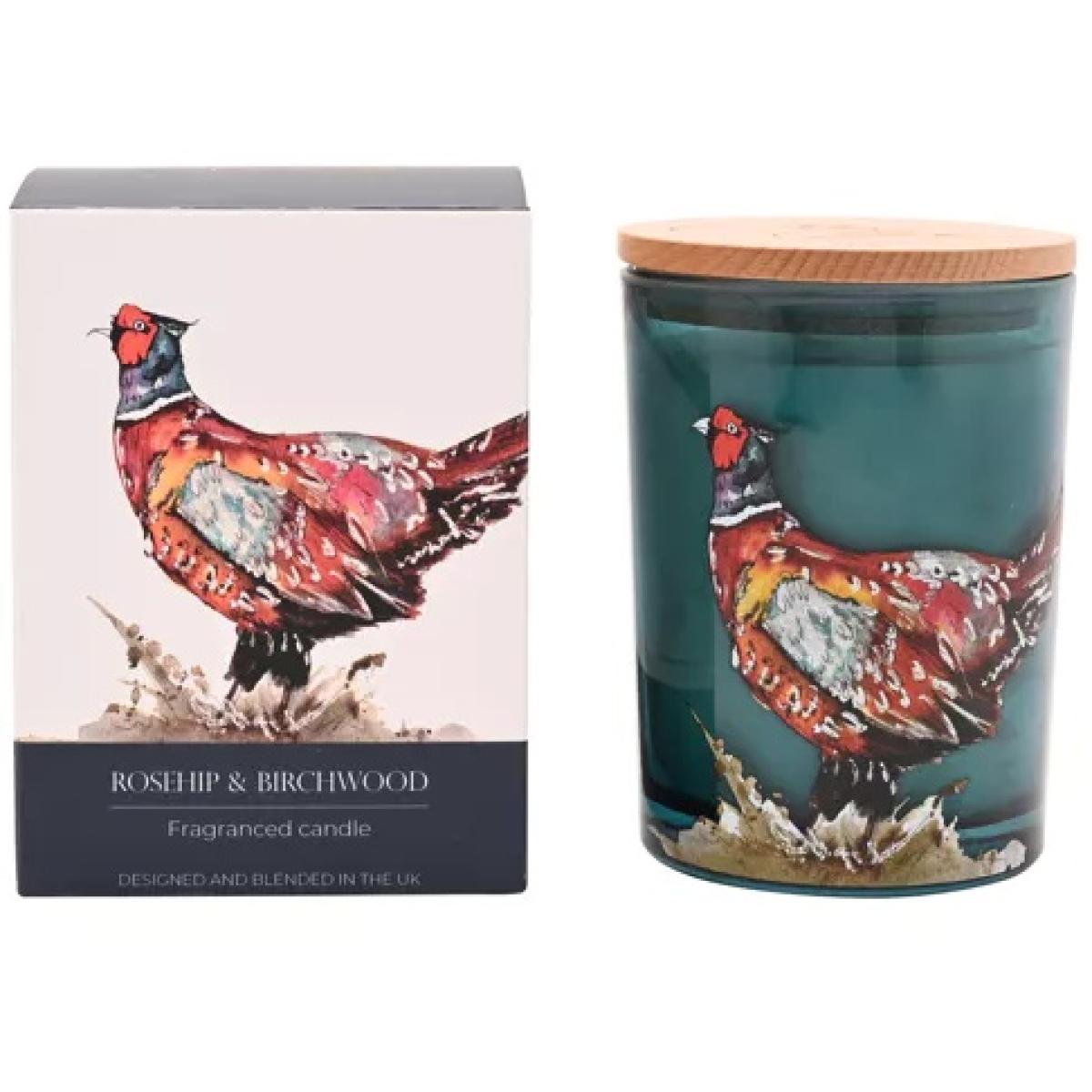 Meg Hawkins Candle Pheasant - Rosehip and Birchwood - 250g In Teal – image 3