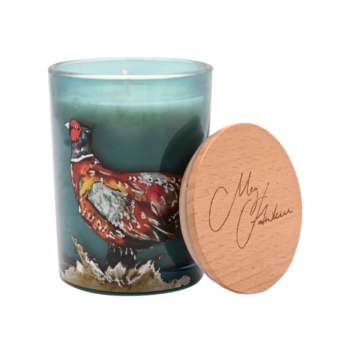 Meg Hawkins Candle Pheasant - Rosehip and Birchwood - 250g In Teal – image 1