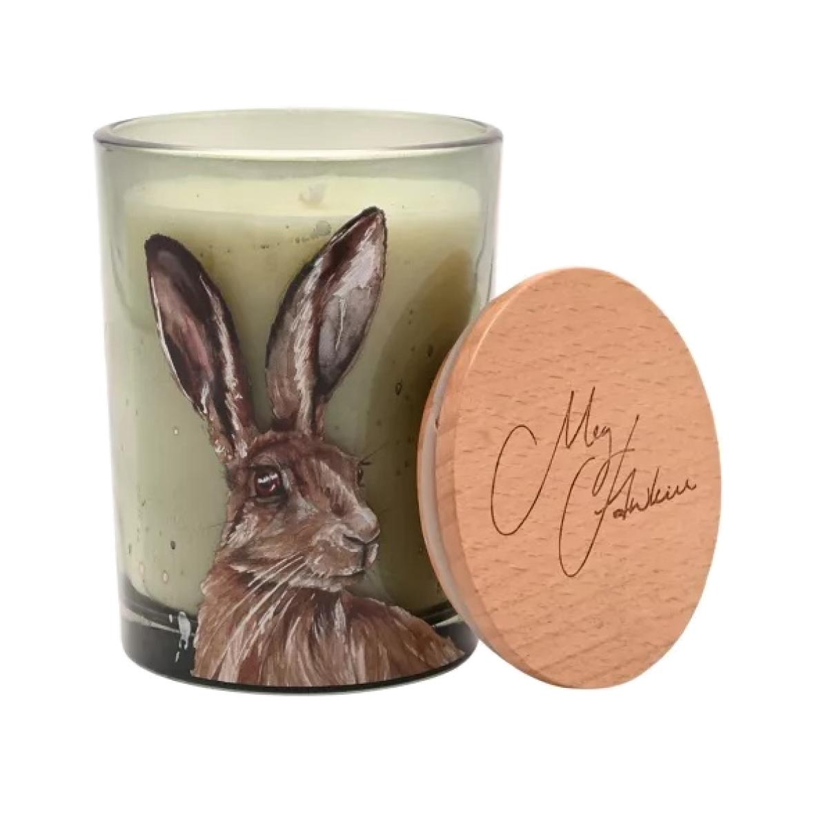 Meg Hawkins Candle Hare - White Lavendar and Camomile - 250g In Green – image 1