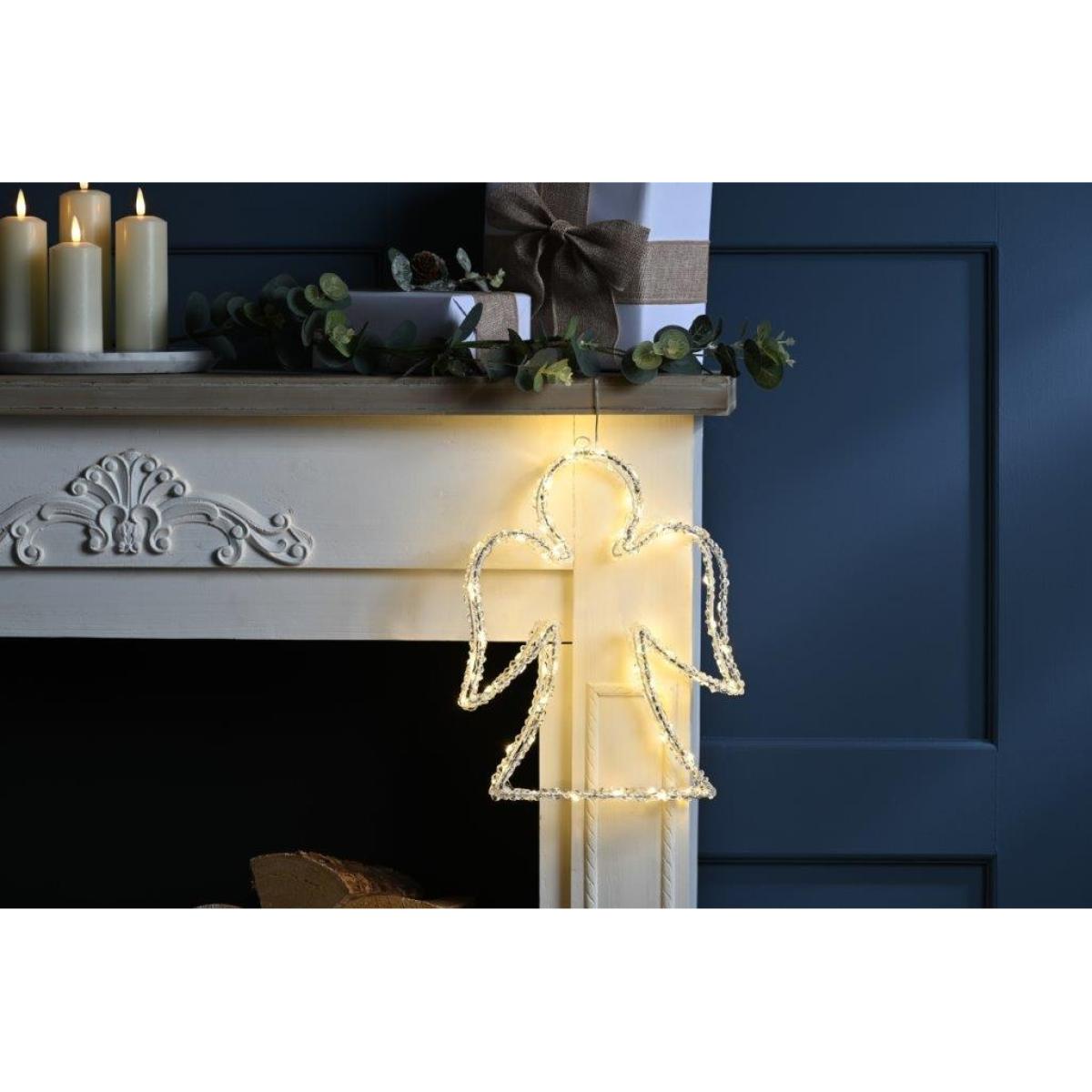Festive Lit Acrylic Angel 32cm - Warm White – image 3