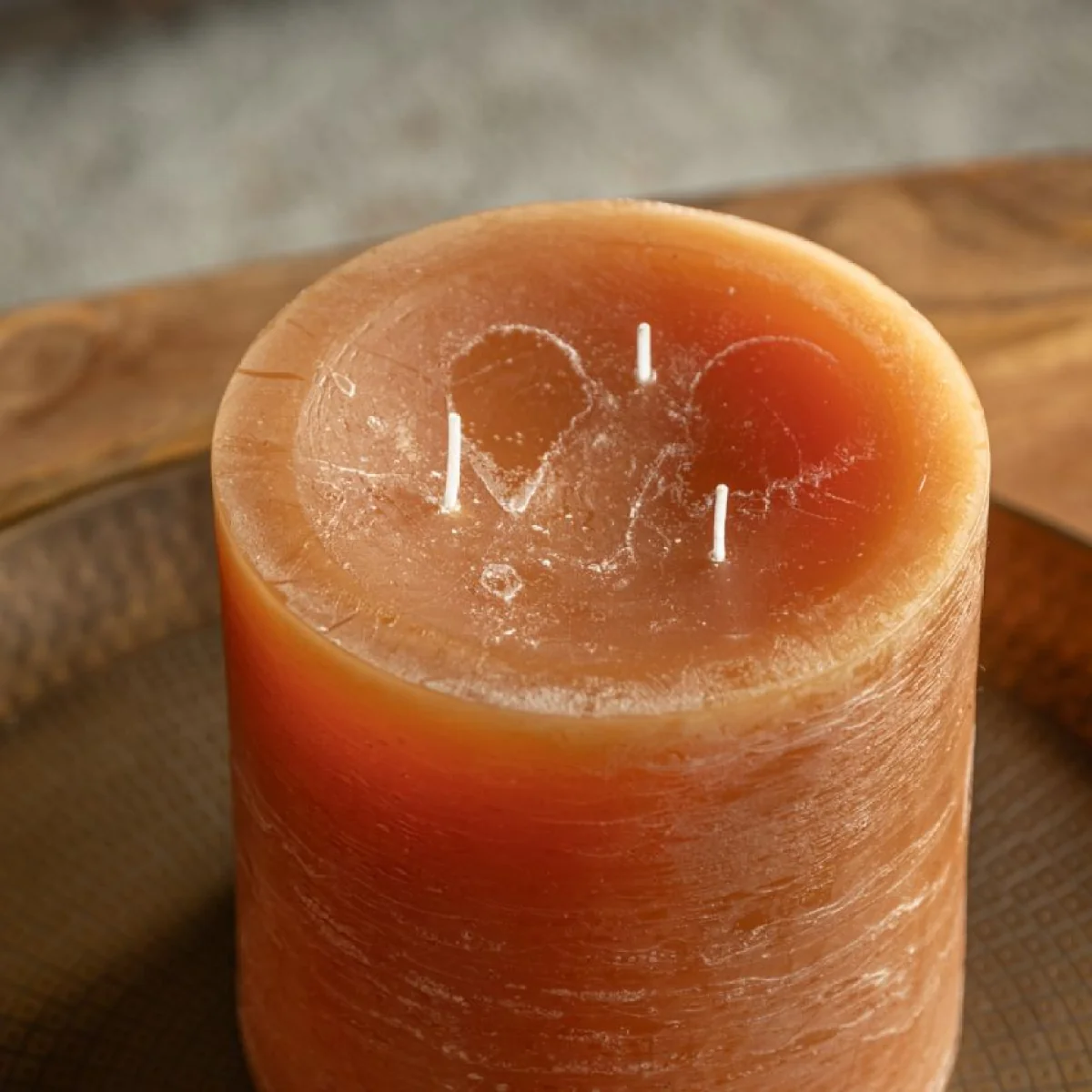 Country Pillar Candle in Rustic Tan, Large – image 5